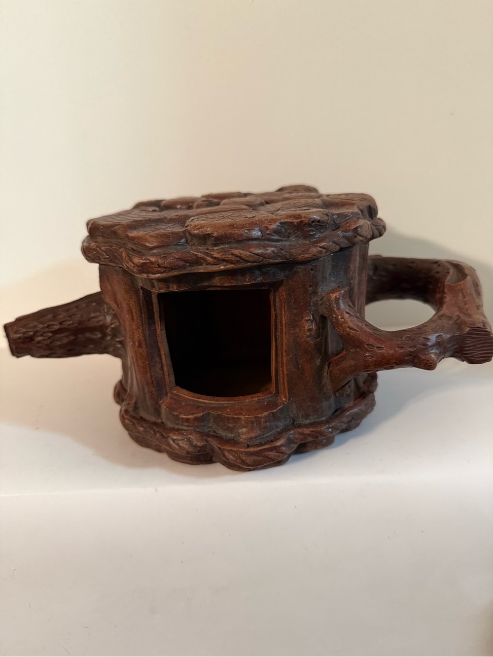Incense Burner, Trinket Dish Tree Trunk 10.5 Inches Wide
